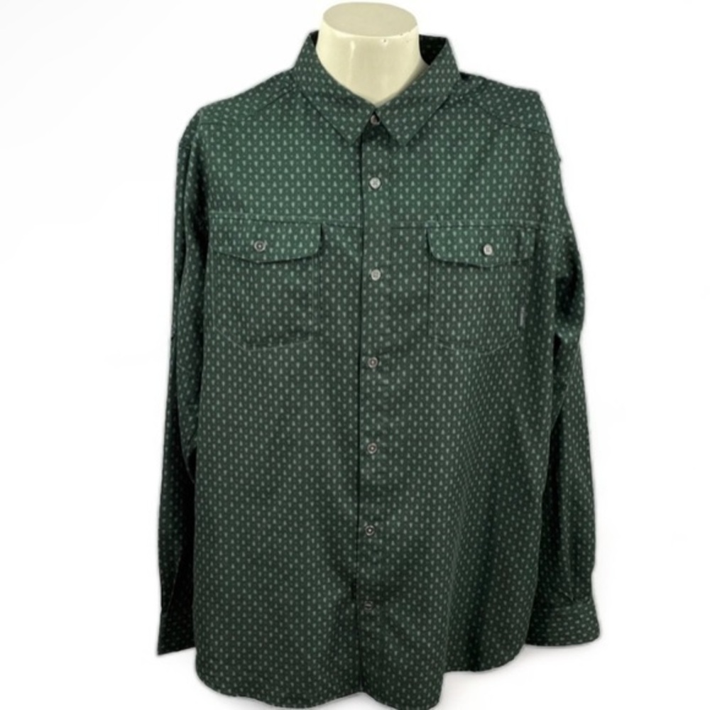 Columbia Men's Omni-Wick Long Sleeve Roll Cuff‎ Vented Green Outdoor Shirt Large